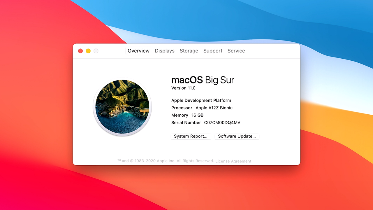 macOS 11.0: About This Mac